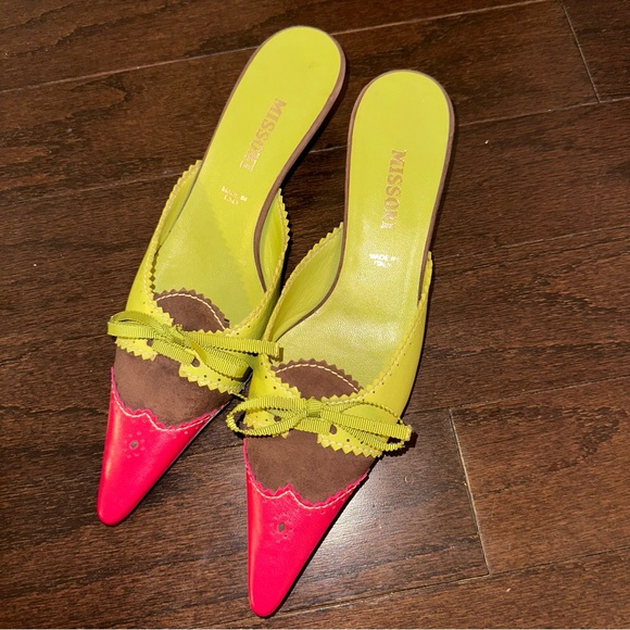Missoni Shoes - Missoni Vibrant Pink and Yellow Mules